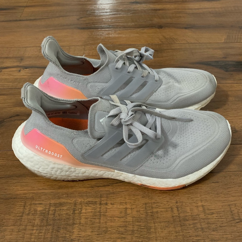 Adidas Gray and Pink Sneakers with Boost Comfort